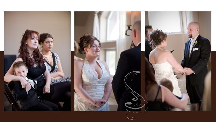 To completely document the ceremony, I like to move around, capturing the faces of the bride and groom, and even the friends and family.