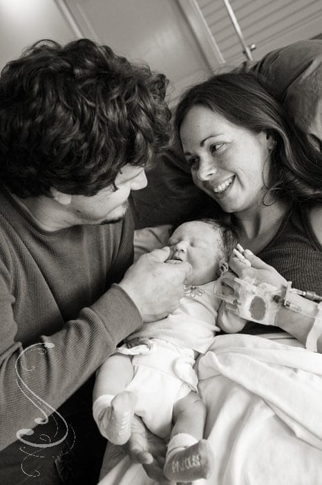 Cliff and Nanette with Lyla a few hours after she was born.