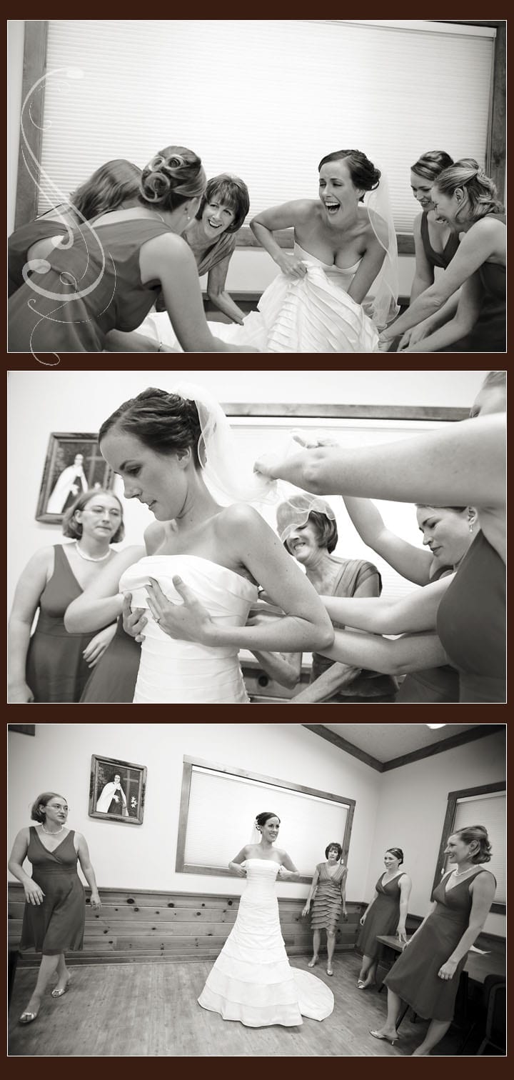 Sometimes putting the dress on can create some great moments!