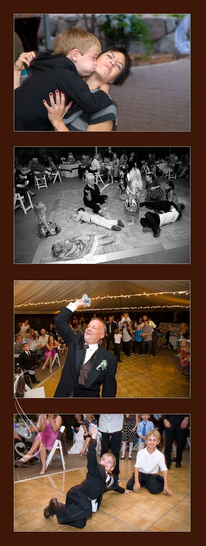 Fun moments at the wedding reception in the Montreux country club.