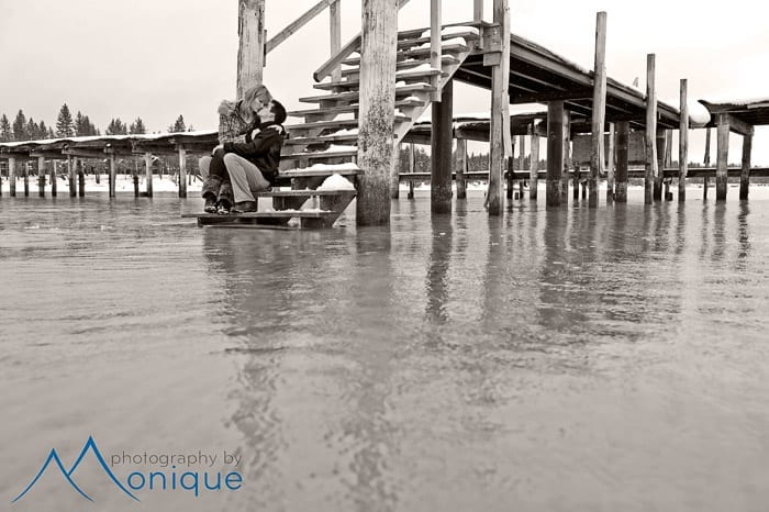 engagement photos on pier