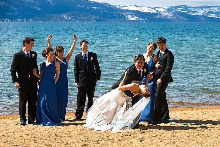 wedding party at lake tahoe