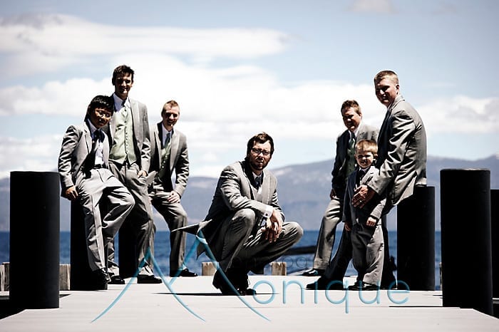 groomsmen photograph at lake tahoe