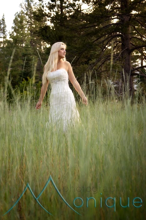 bride in tall grass
