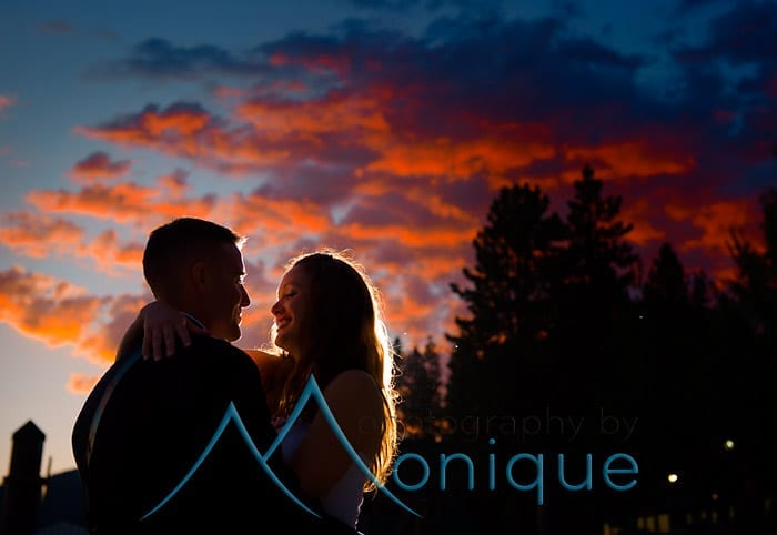 Sunset wedding pictures at lake tahoe