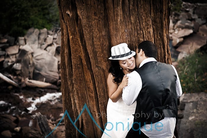 lake tahoe wedding photography in the trees