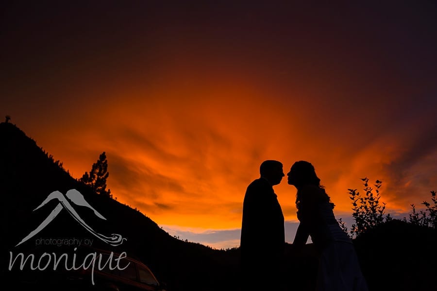 PlumpJack Squaw Valley wedding reception sunset