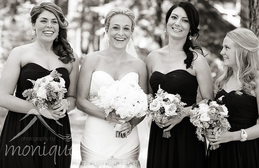 LAke Tahoe bride with bridesmaids