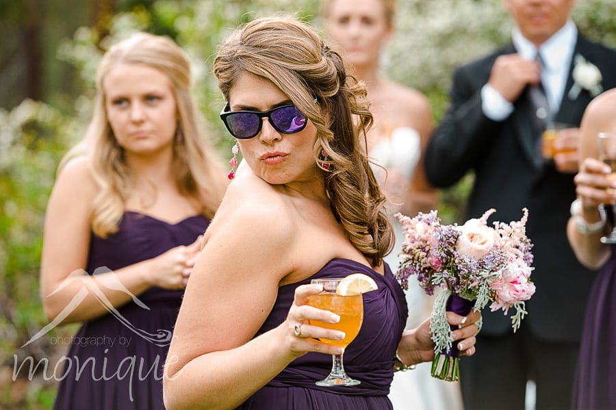 Tahoe wedding reception bridesmaid