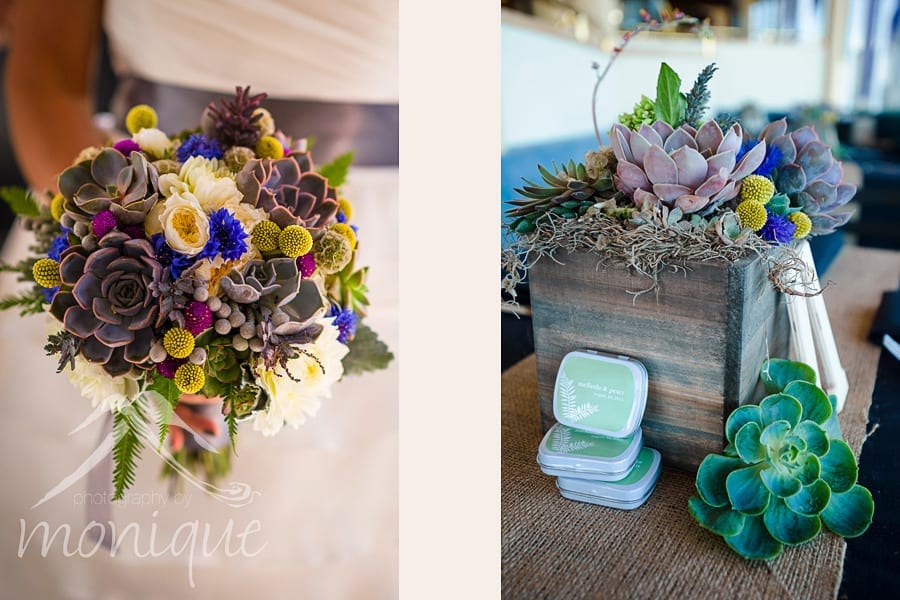 Squaw Valley High Camp wedding photography with bridal bouquets featuring succulents
