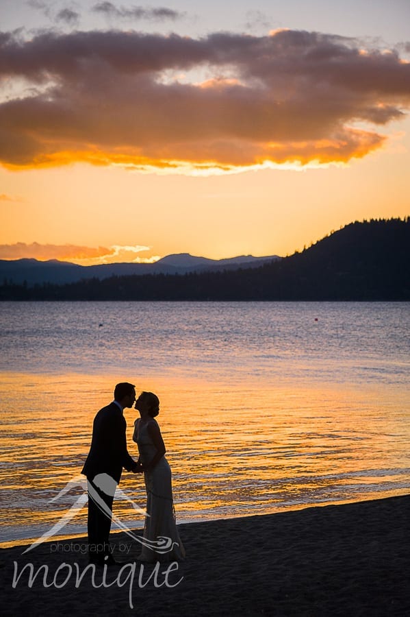 Lake Tahoe wedding photography of the sunset at the Hyatt