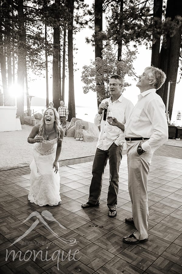 Reception toasts at the Beach Retreat Lake Tahoe wedding photography
