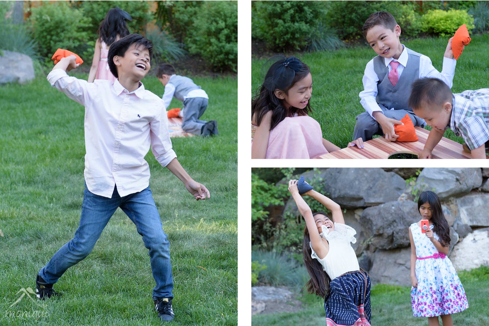 Squaw valley wedding kids playing lawn games