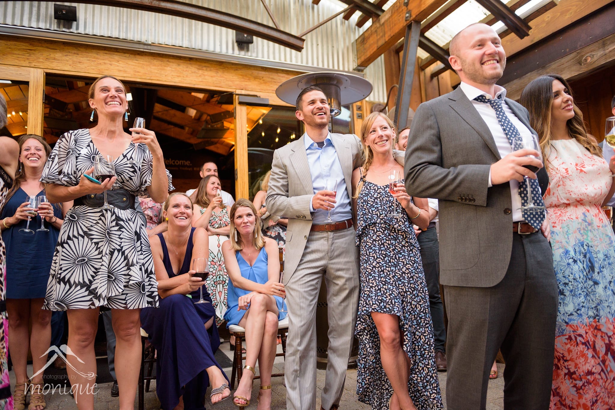Truckee wedding photography at the Cedar House sport hotel during the toasts