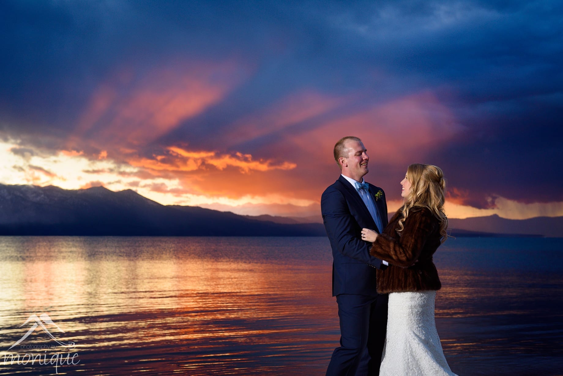 Edgewood wedding photography with an epic sunset at Lake Tahoe by Photography by Monique best of Tahoe