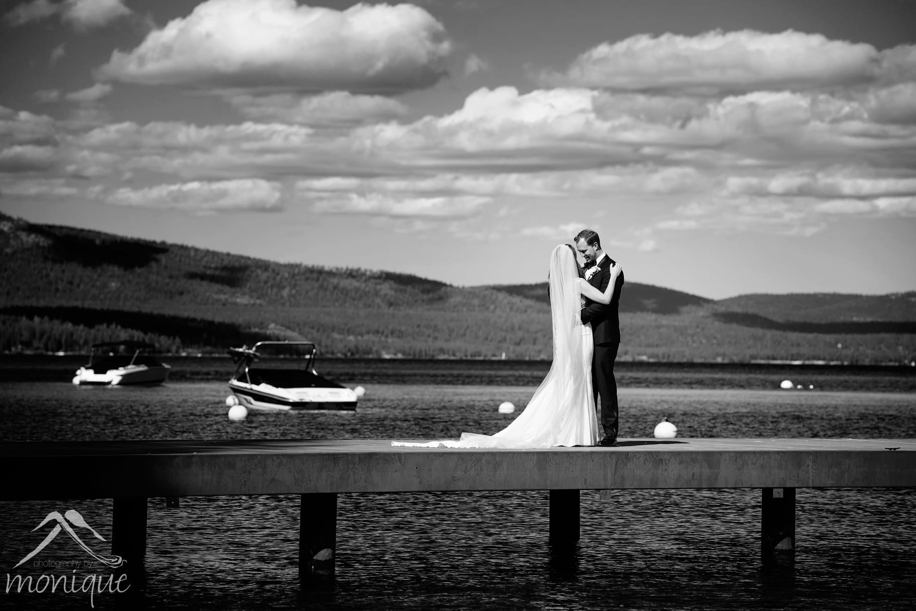 West Shore Cafe wedding photography at Lake Tahoe, Photography by Monique, documentary, portrait session on a pier