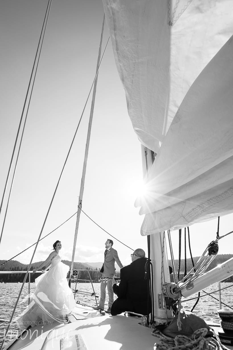 Lake Tahoe sailboat wedding photography