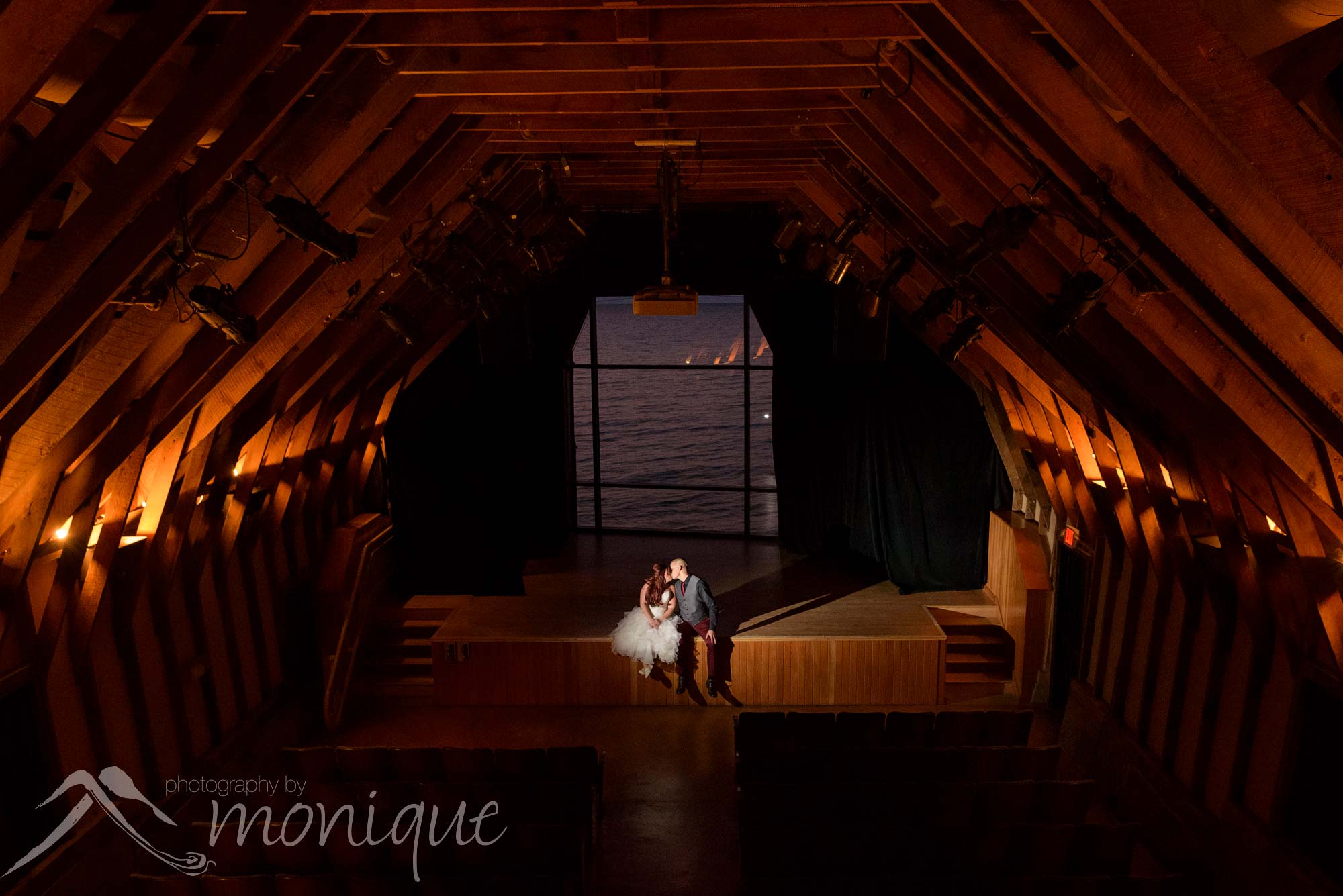 Valhalla Tahoe wedding photography with the bride and groom inside the historic boathouse