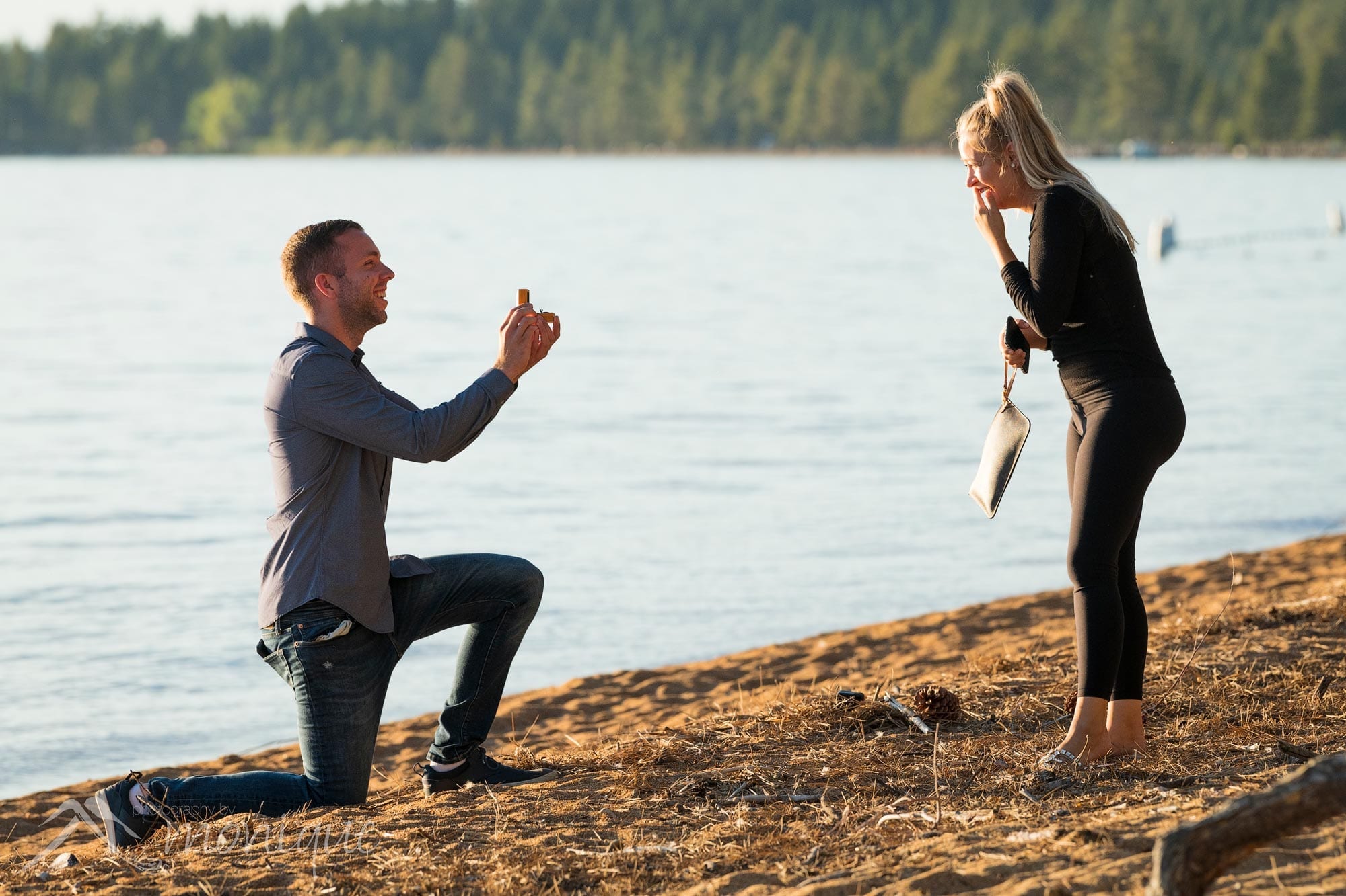 covid wedding proposal at lake tahoe