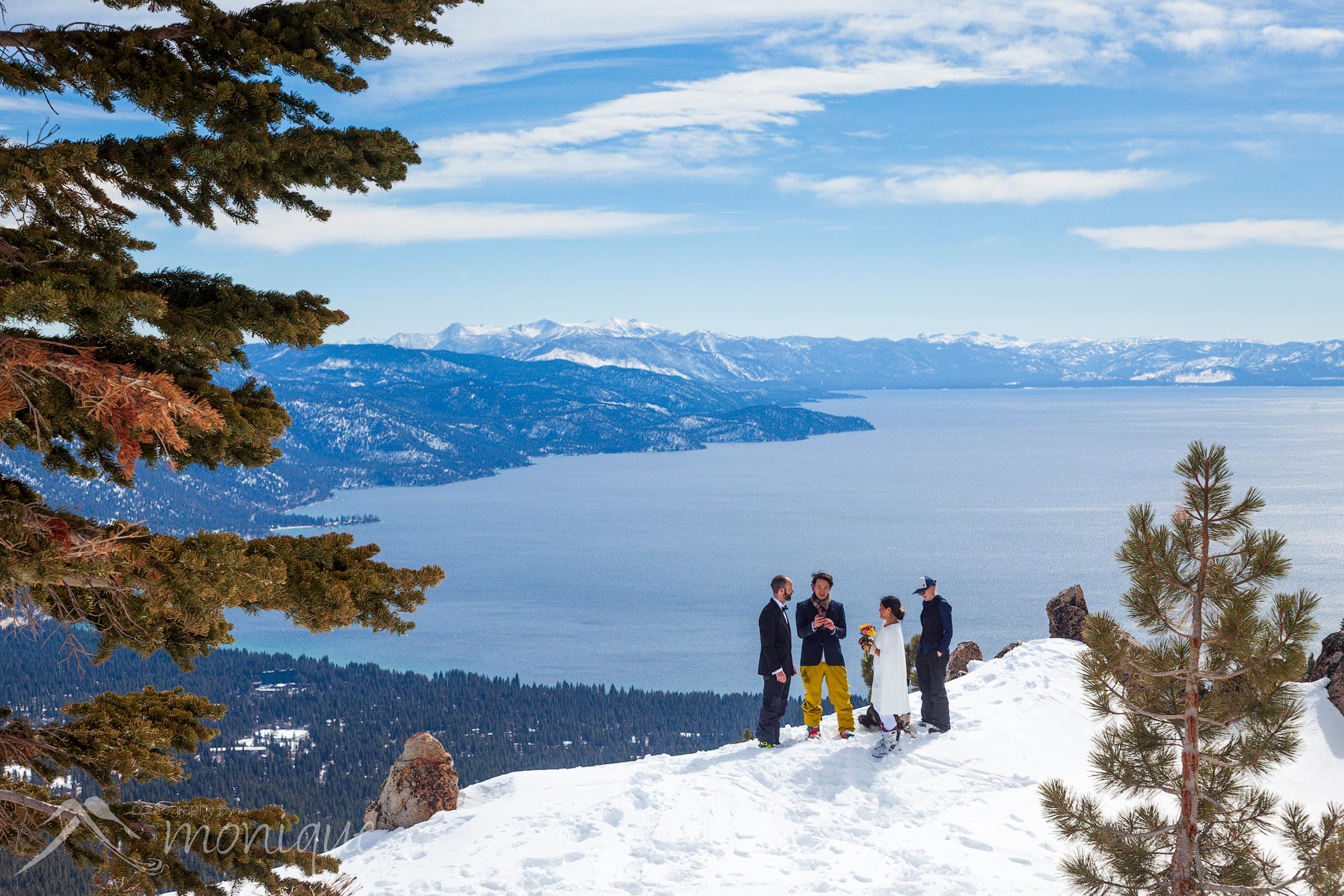 lake tahoe backcountry ski wedding