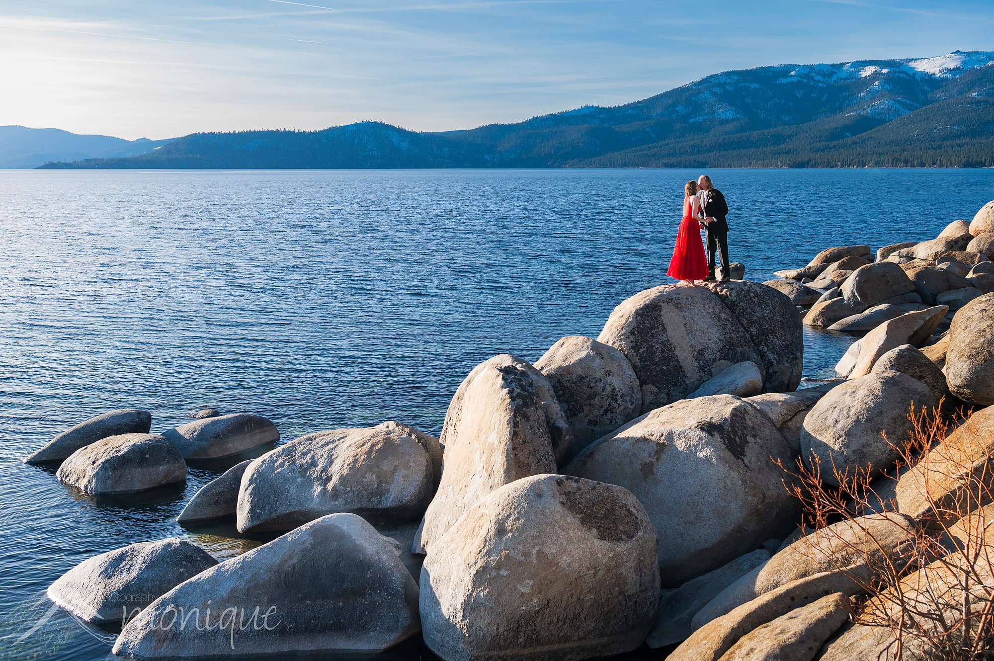 Back country Tahoe ski elopement, wedding photography