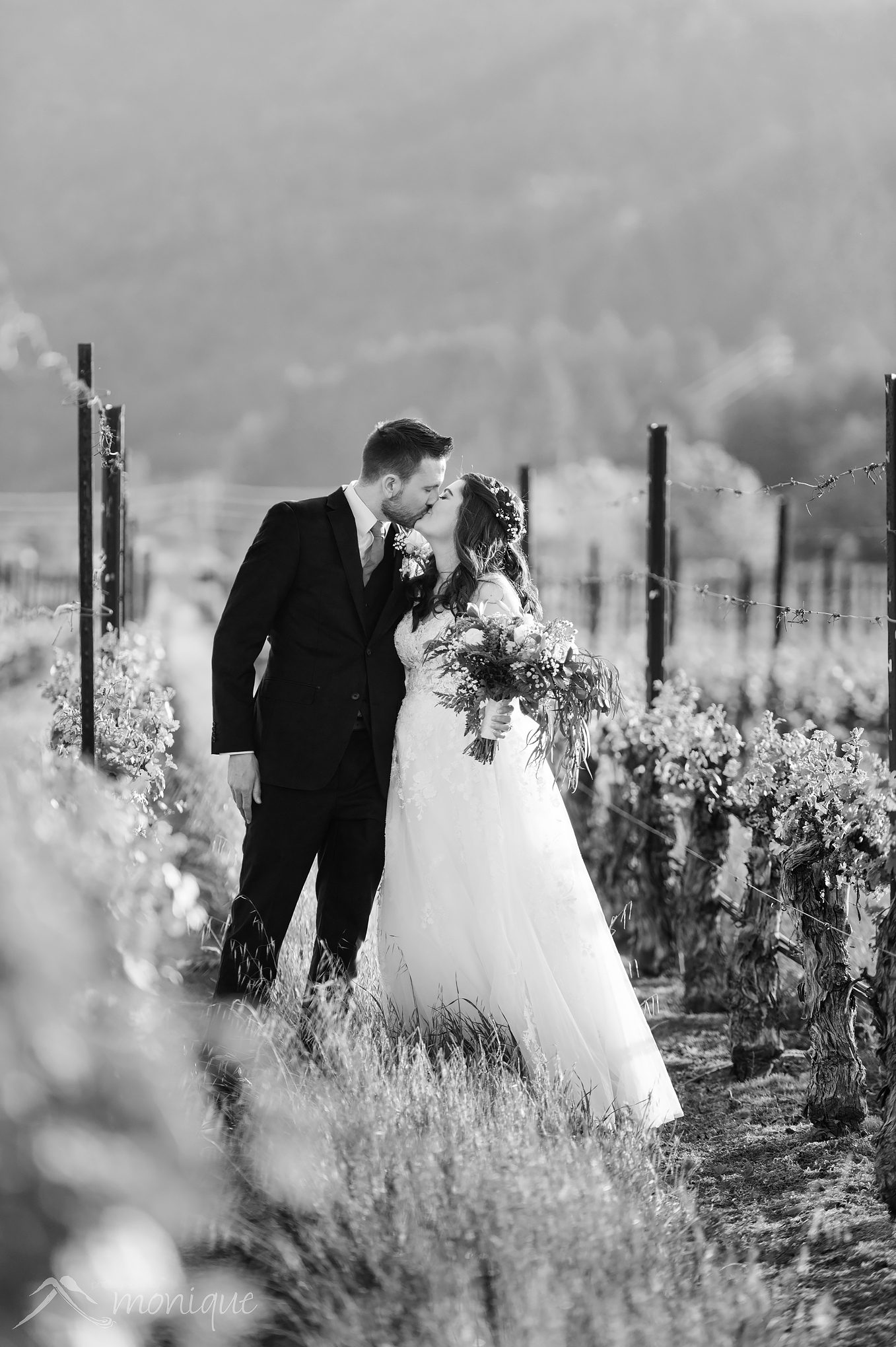 Napa winery wedding photography, wine country, couple in a vineyard